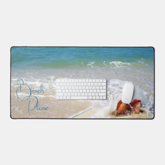 Strand Foto STRAND ALSJEBLIEFT Gezegde Custom Bureaumat (Keyboard & Muis)