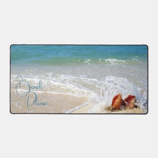 Strand Foto STRAND ALSJEBLIEFT Gezegde Custom Bureaumat (Voorkant)