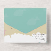 Strand Geïllustreerde Zandkrab Bruiloft All In One Uitnodiging (Achterkant)