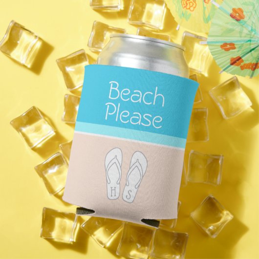 STRAND GELIEVE Chique Modern Monogram Party Favor Blikjeskoeler (Insitu Zomer)