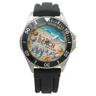 Strand Gelukkige Plaats Schelp Horloge