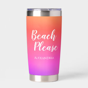 Strand Gepersonaliseerd Roze Sinaasappel Ombre Geïsoleerde Drinkbeker