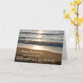 Strand Goddochter en haar man Jubileum Kaart (Gele Bloem)