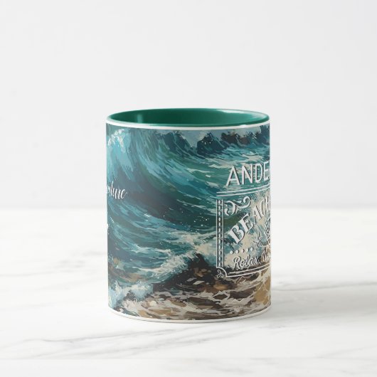 Strand Golven en Zand thema Schilderen Mok (Midden)