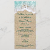 Strand golven en zeesterren bruiloft programma (Voorkant)