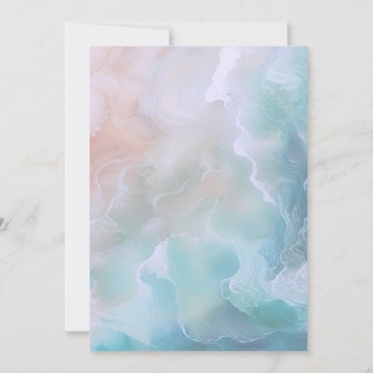 strand golven kust bruiloft kaart (Achterkant)