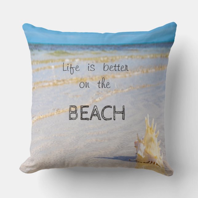 Strand,Golven,Schelp Kussen (Voorkant)