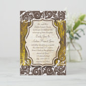 Strand  Goud Oud Driftwood Swirl Bruiloft Kaart (Staand voorkant)