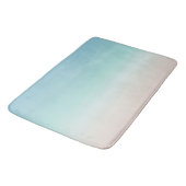 Strand Gradiënt | Turquoise Moderne Minimalist Badmat (Gekanteld)