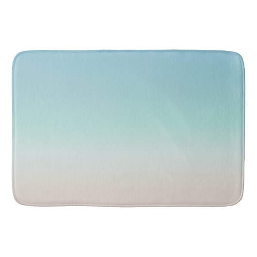 Strand Gradiënt | Turquoise Moderne Minimalist Badmat (Voorkant)