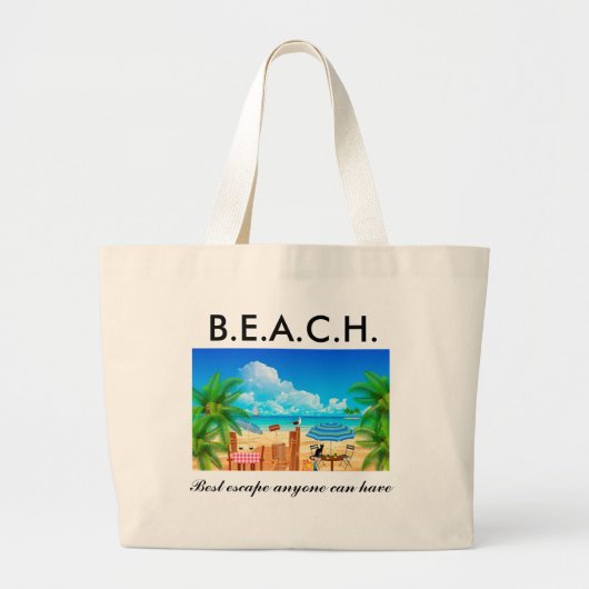 Strand Grote Tote Bag (Voorkant)