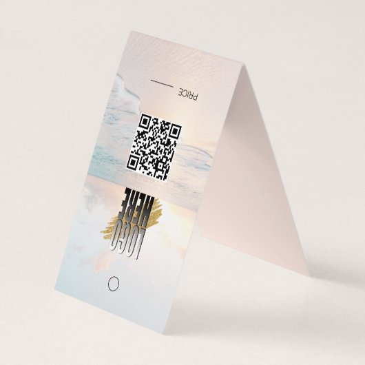 Strand Hangende Vertoningsprijs Label met QR en Lo Visitekaartjes (Achterkant)