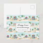 Strand Happy Home Jubileum Makelaardij Briefkaart (Voorkant / Achterkant)