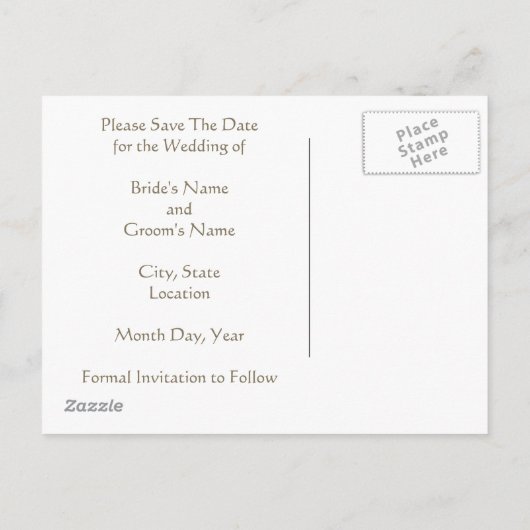 Strand Hart in Zand - Save the Date Wedding Aankondigingskaart (Achterkant)