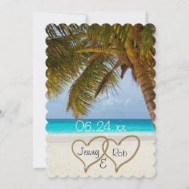 strand hartens huwelijks bruid bruidegom gasten kaart