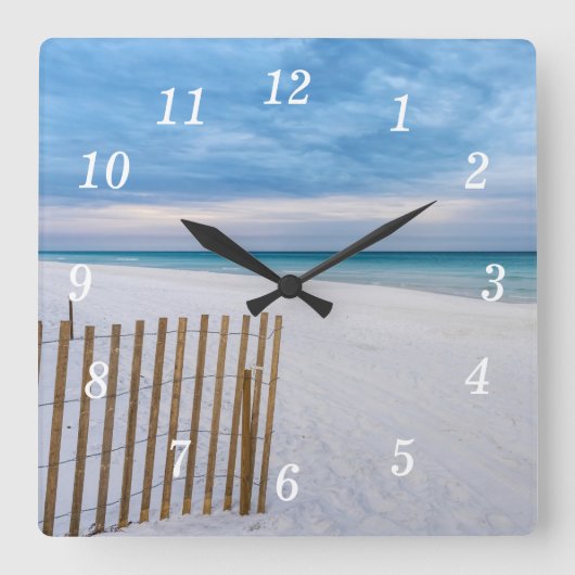Strand hek ochtend bestemming Florida Wandklok Vierkante Klok (Voorkant)
