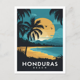 Strand Honduras Retro Reizen Briefkaart