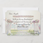 Strand Huwelijk,Bloemstuk Bruidsmeisje Kaart (Achterkant)