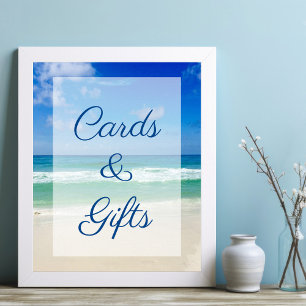 Strand Huwelijk Oceaan Golven Foto Kaarten & Cadea Poster