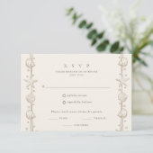 Strand Huwelijk Zand Schelp Menu (Staand voorkant)