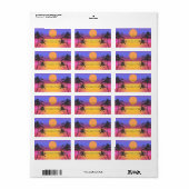 Strand Huwelijk Zonsondergang Huwelijk Label (Full Sheet)