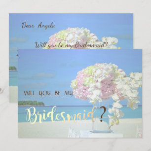 Strand Huwelijksbloemen Bruidsmeisje Kaart