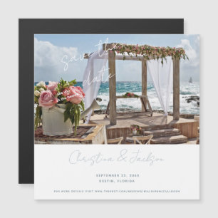 Strand Huwelijksfoto Save the Date Magnetische Uitnodiging