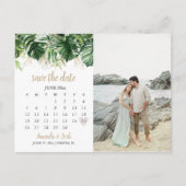 Strand huwelijkskalender Bewaar de datum Foto Briefkaart (Voorkant)