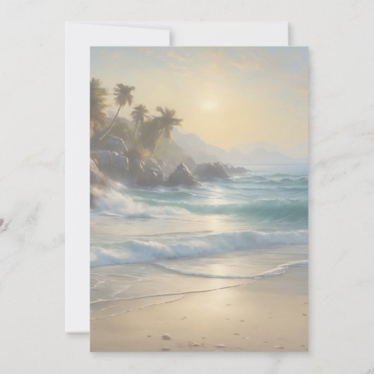 Strand Huwelijksuitnodiging Kaart (Achterkant)