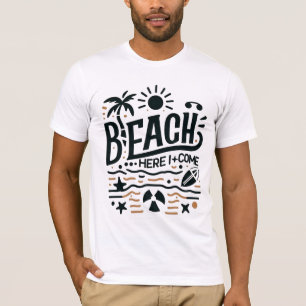 Strand Ik kom eraan Zonnige palmboom en surfstemmi T-shirt