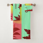 Strand Illustratie aangepaste naam handdoek set (Insitu)