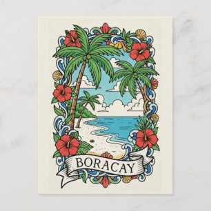 Strand in Boracay Filipijnen Briefkaart