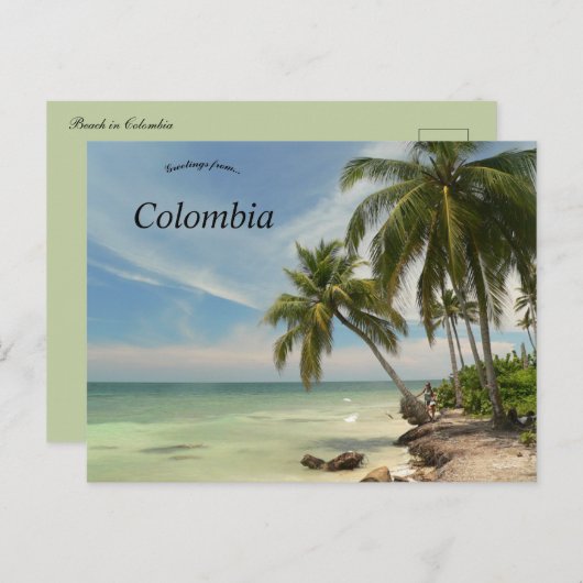 Strand in Colombia Briefkaart (Voorkant / Achterkant)