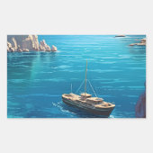 Strand in Griekenland Rechthoekige Sticker (Voorkant)