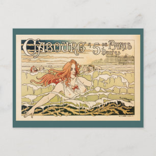  strand in het Franse bekken bij Parijs Briefkaart