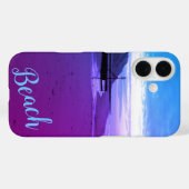 Strand in Mundesley, Norfolk in blauw en paars Case-Mate iPhone Case (Achterkant (horizontaal))