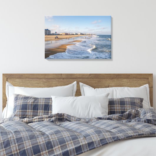 strand in Ocean City, Maryland Canvas Afdruk (Insitu (Slaapkamer))