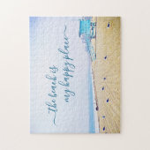 Strand is Happy Place Script Lifeguard Booth Foto Legpuzzel (Verticaal)