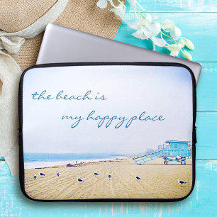 Strand Is Mijn Gelukkige Plek Script Californië Ku Laptop Sleeve