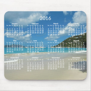 Strand Jaarlijkse Kalender 2016 Muismatten Voeg Fo