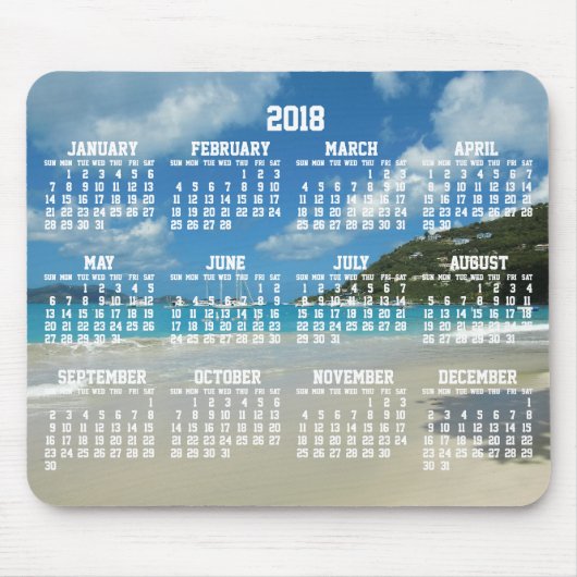 Strand Jaarlijkse Kalender 2018 Muismatten (Voorkant)