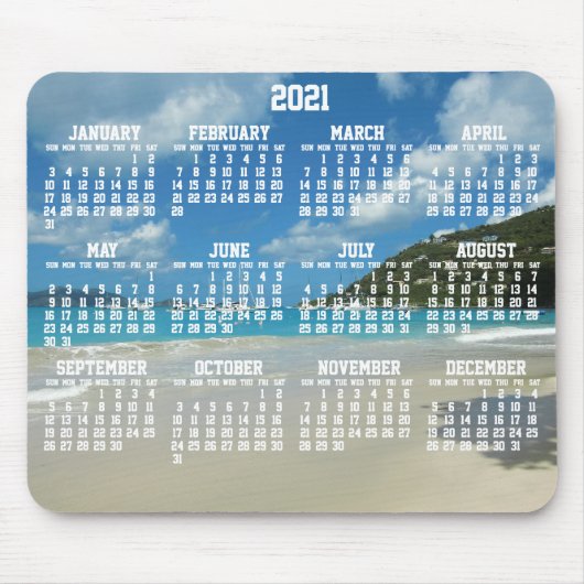 Strand Jaarlijkse Kalender 2021 Muismatten (Voorkant)