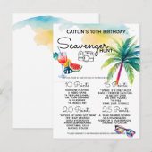 Strand jachtspel aankondigingskaart (Voorkant / Achterkant)