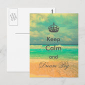  strand "Keep Calm and Dream Big", citaat Briefkaart (Voorkant / Achterkant)