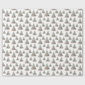 Strand Kerstboom Patroon Cadeaupapier (Vlak)