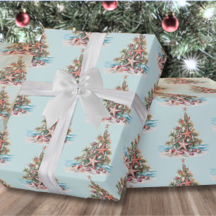 Strand Kerstboom Patroon Cadeaupapier
