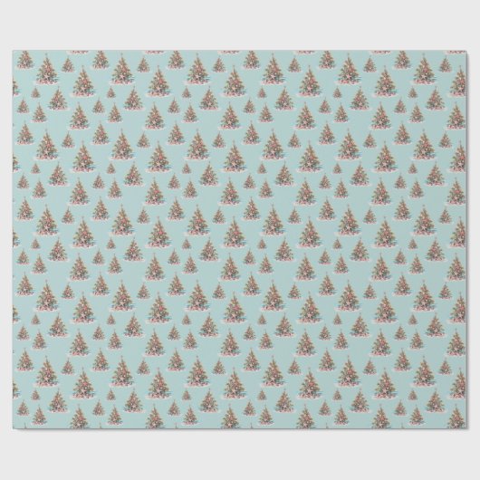 Strand Kerstboom Shell patroon Cadeaupapier (Vlak)