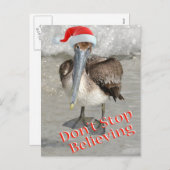 Strand Kerstman Pelikaan Feestdagenkaart (Voorkant / Achterkant)