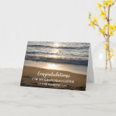 Strand kleindochter trouwdag gefeliciteerd kaart (Gele Bloem)