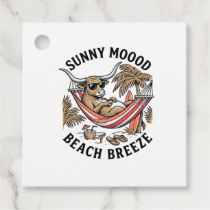 Strand Koe Shirt Vintage Zomer Boerderij Dier Kuns Bedankjes Labels